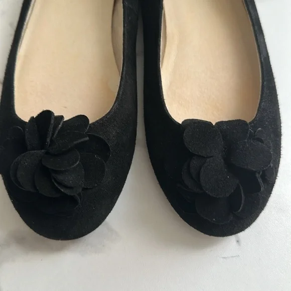 Pre owned J.Jill Elegant Black Floral Women's Flats - Picture 4 of 16